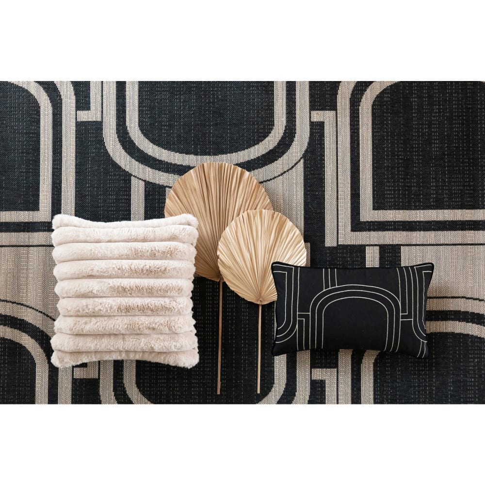 Coussin en polyester lin 45 x 45 cm - Maisons du Monde