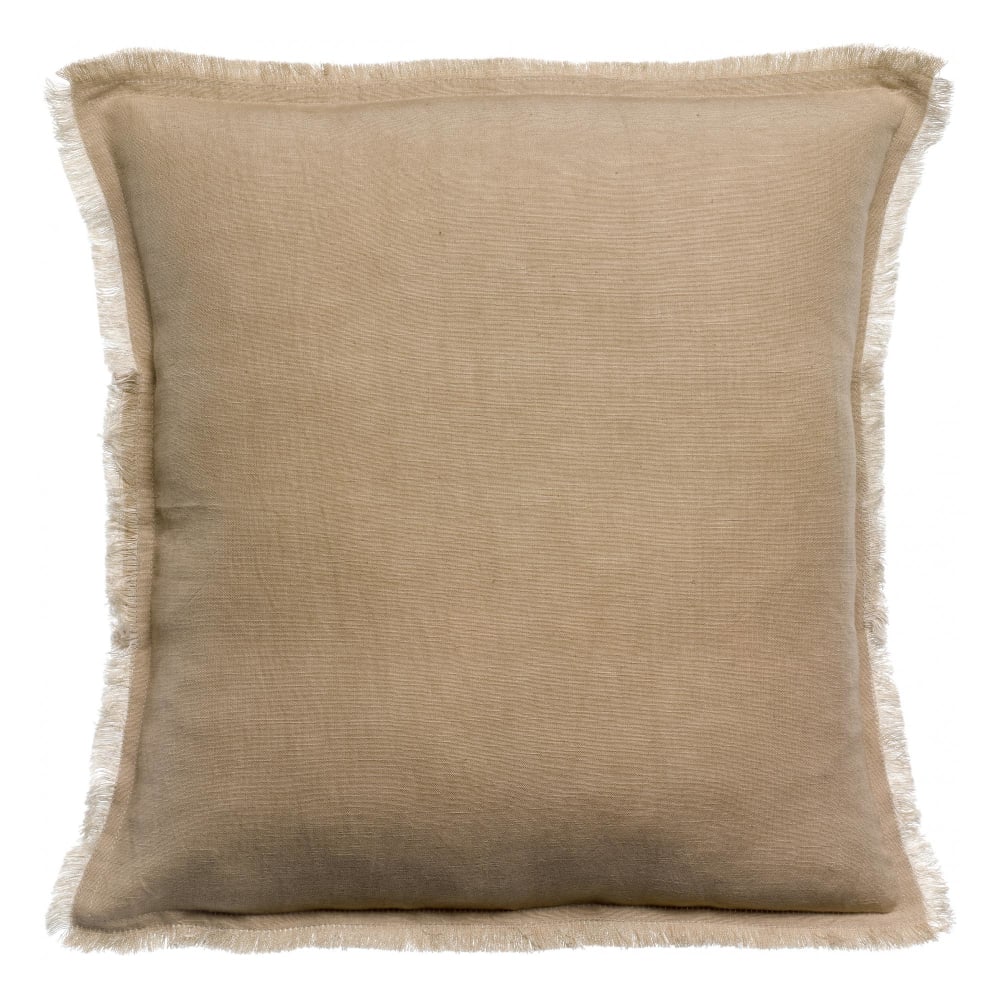 Vivaraise Coussin uni en lin galet 45 x 45 cm Gris