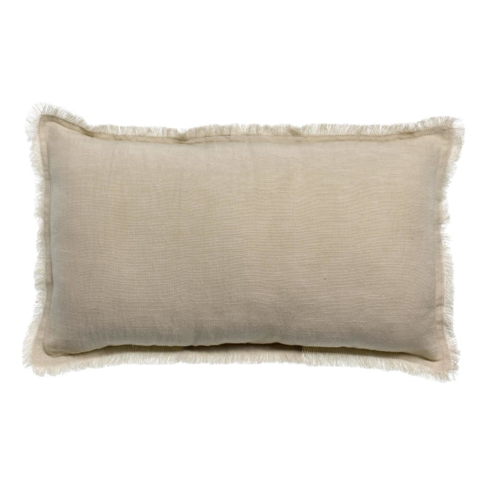 Vivaraise Coussin uni en lin lin 30 x 50 cm Beige