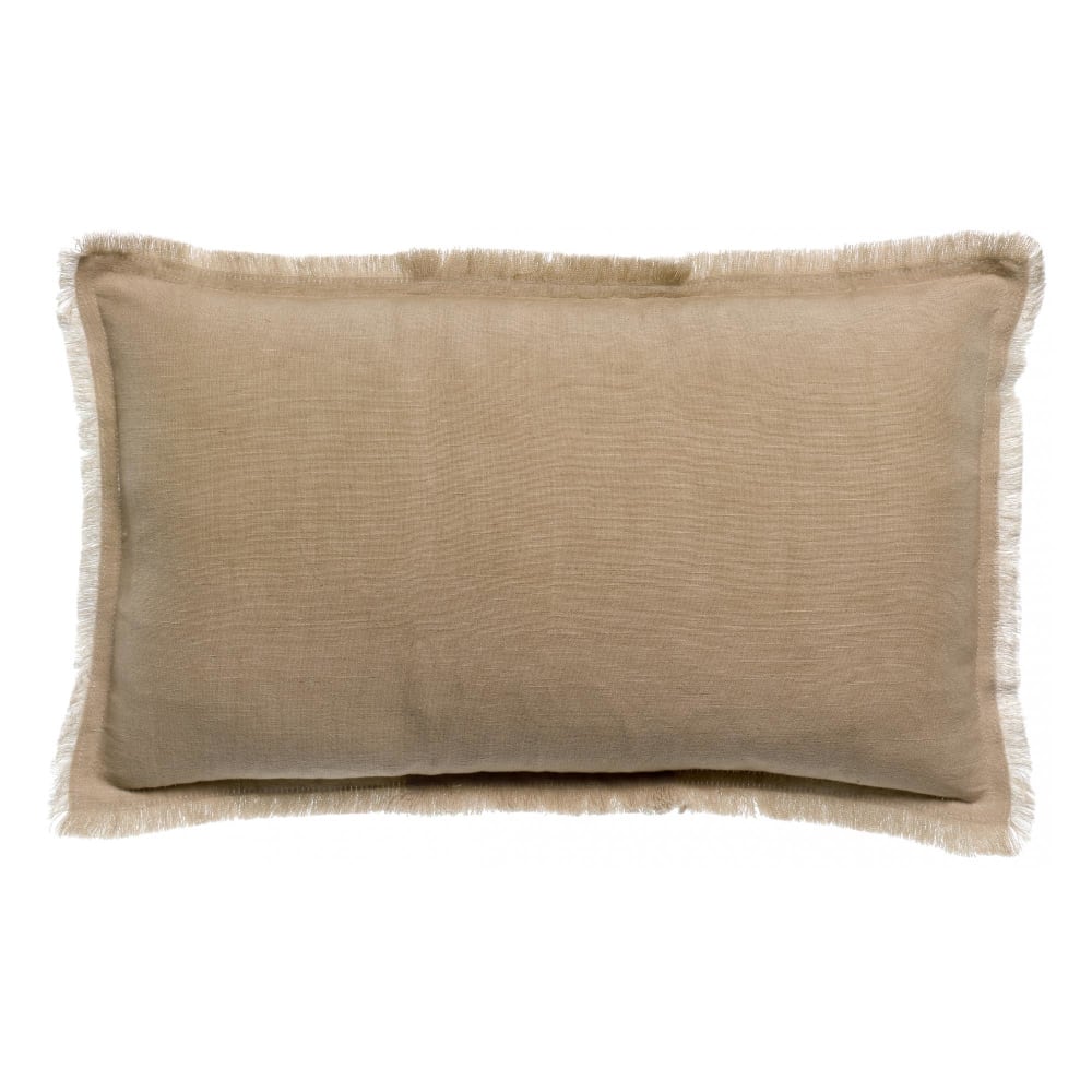 Vivaraise Coussin uni en lin galet 30 x 50 cm Gris