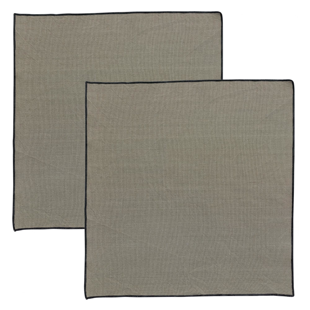 Winkler Serviette de table recyclée en coton ombre 40 x 40 cm Gris