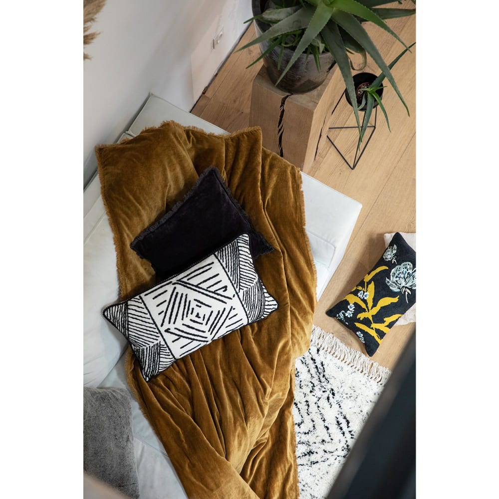 Plaid uni en coton bronze 135 x 200 cm — vue 4