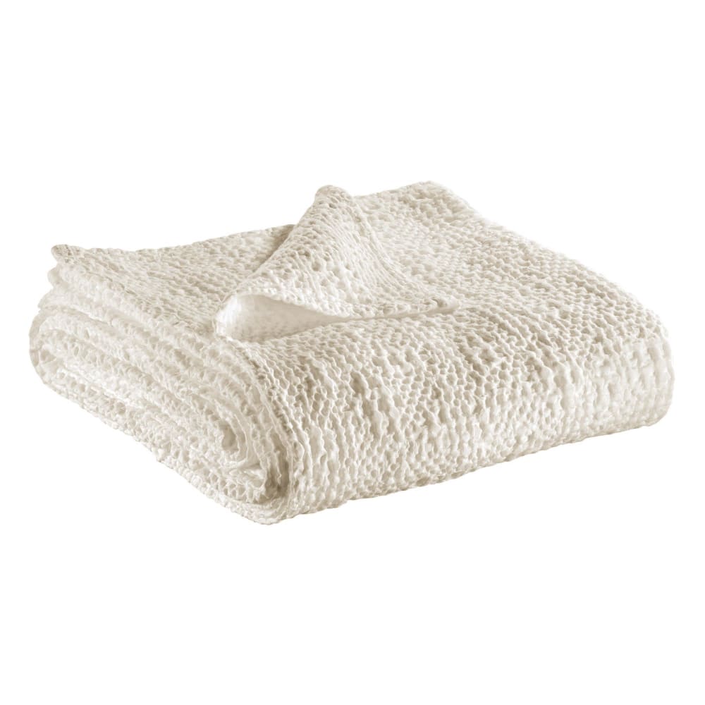 Plaid  en coton craie 140 x 200 cm