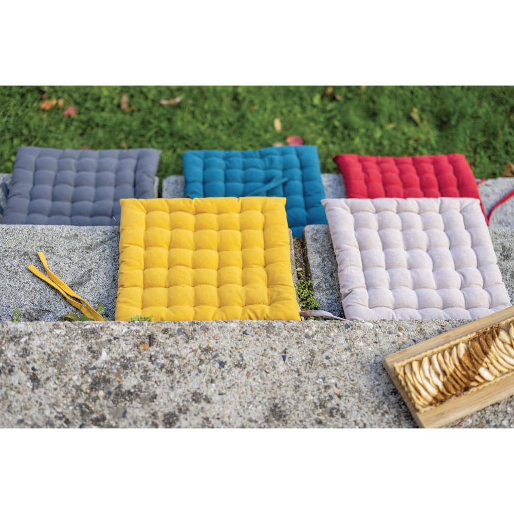 Galette de chaise 36 points recyclée en coton naturel 38 x 38 x 3 cm — vue 3