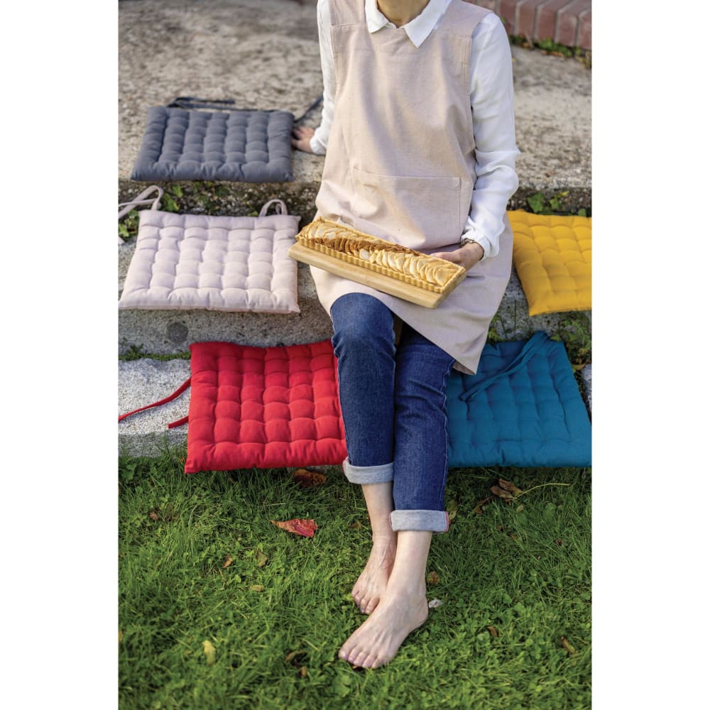 Galette de chaise 36 points recyclée en coton naturel 38 x 38 x 3 cm — vue 4