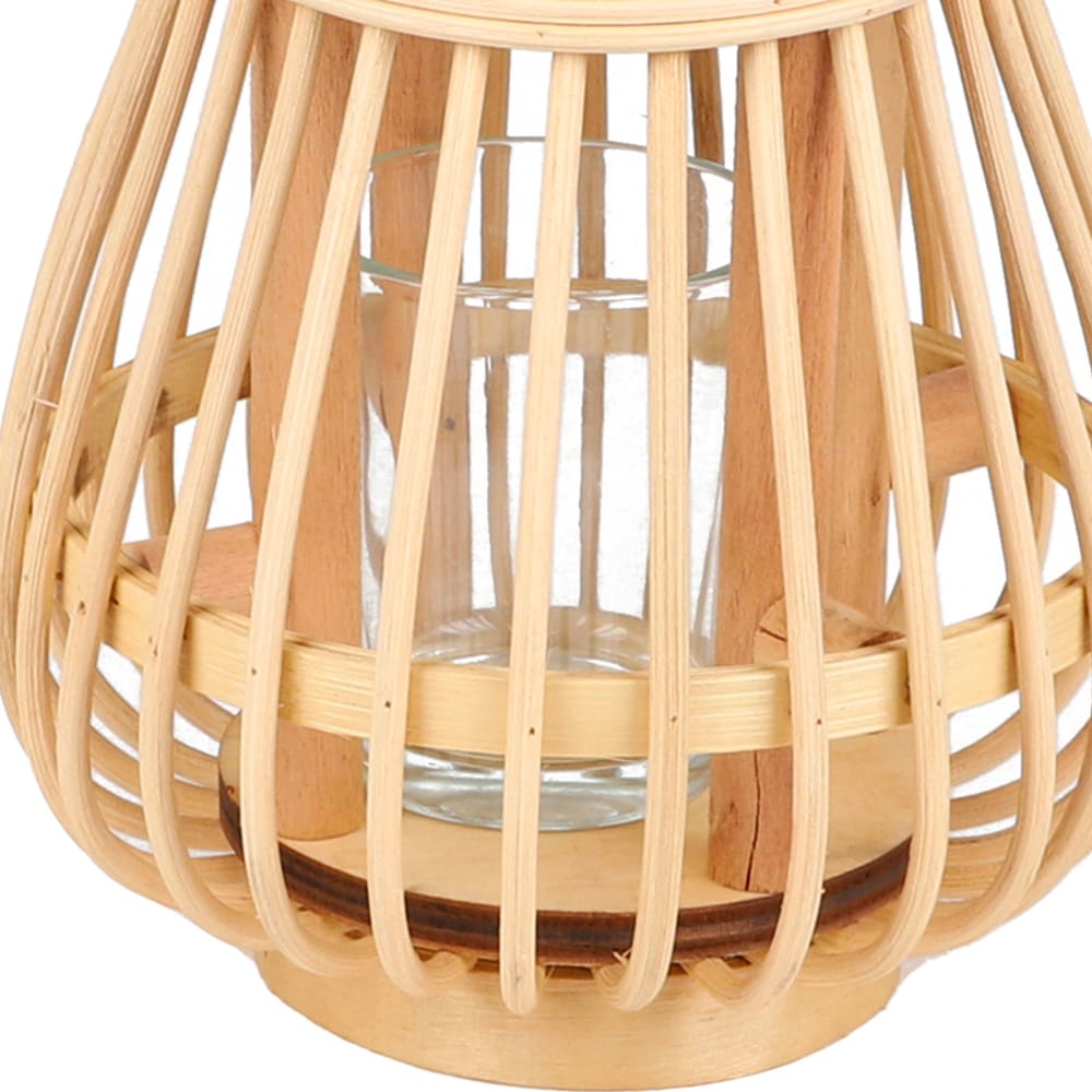 Lanterne en bambou et verre 13x13x27cm - Maisons du Monde