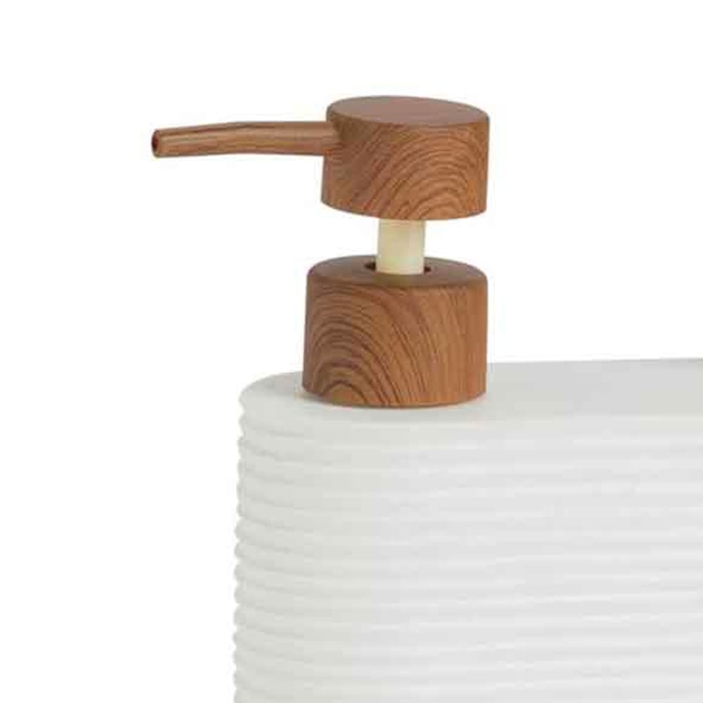 Distributeur liquide vaisselle + brosse polypropylène blanc et acacia - Maisons du Monde