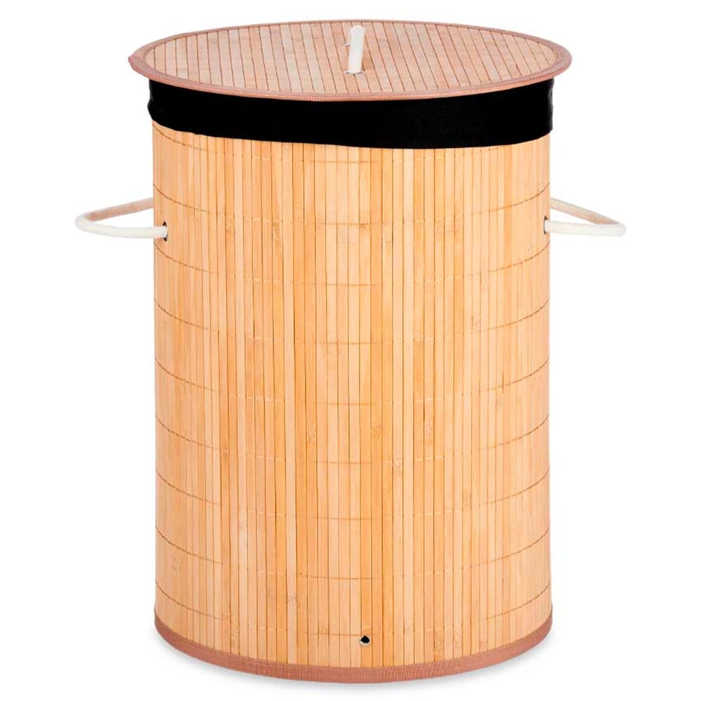 Panier à linge rond en bambou 37x37x50cm