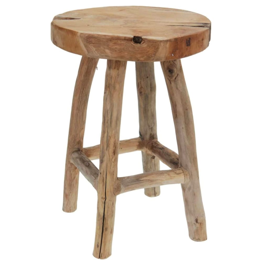 Tabouret rustique rond en teck 30x30x42cm Tabouret rustique rond en teck 30x30x42cm