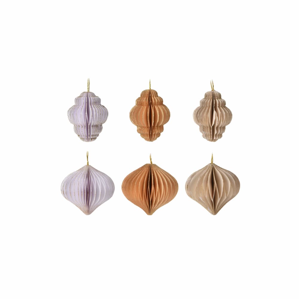 Set de 24 colgantes para árbol de navidad en papel 3 colores surtidos