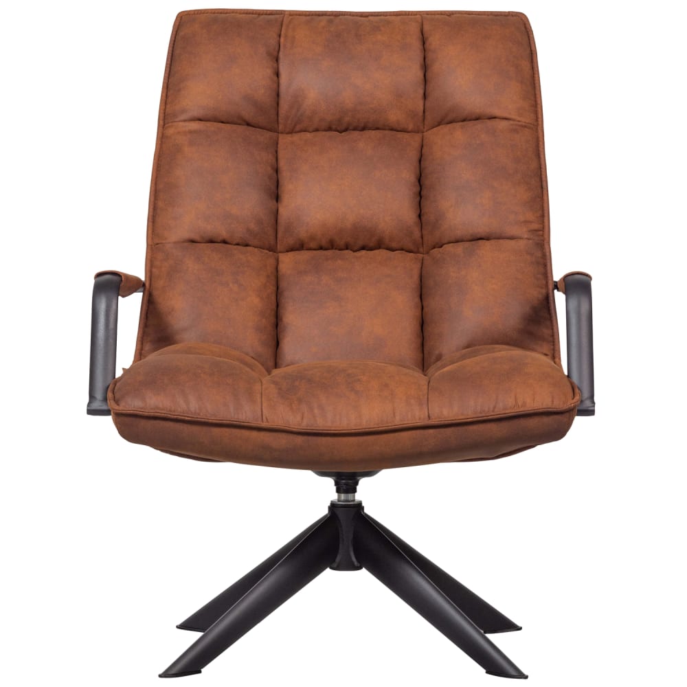 Fauteuil pivotant en imitation cuir cognac