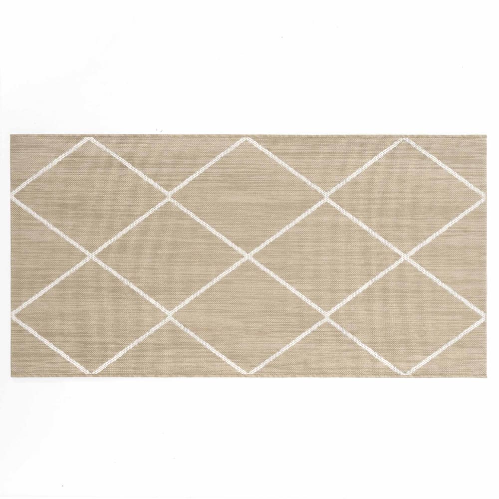 Douceur d'Intérieur Tapis style ethnique tissé plat Damira 120x170 Beige Pvc - Poly Chlorure De Vinyle