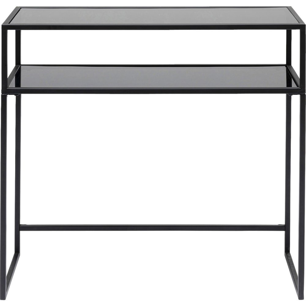 Console en verre et acier noir