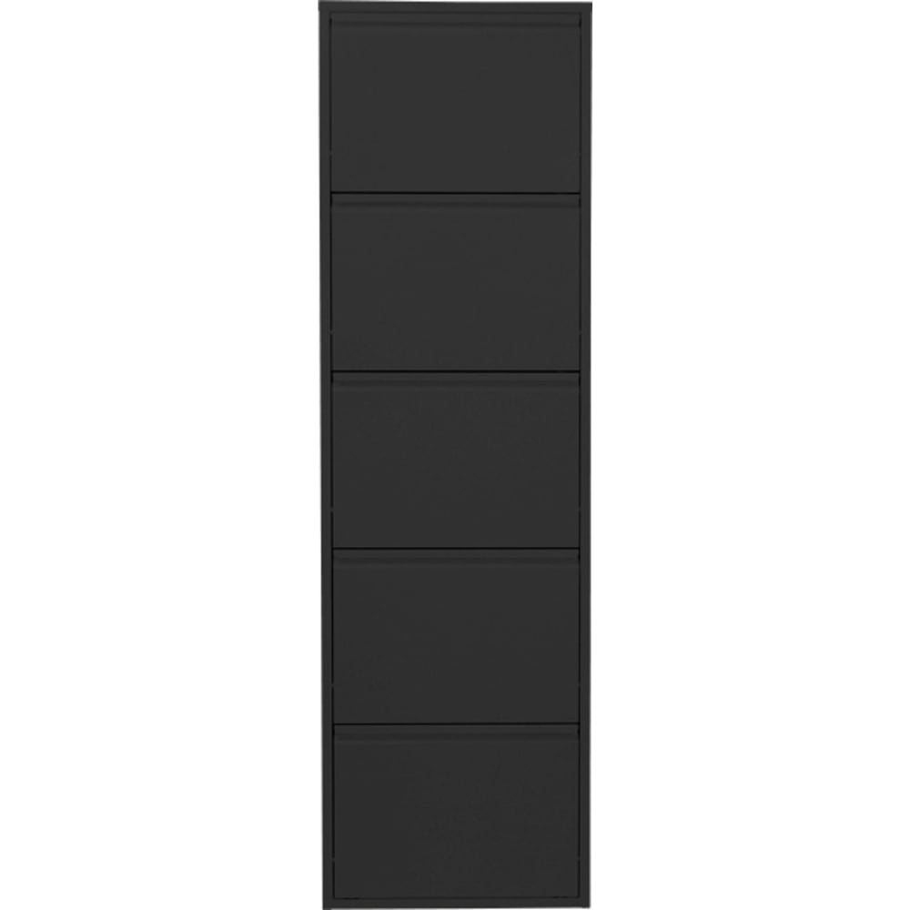 Kare Design Schuhkipper mit 5 Fächern aus Stahl in Schwarz style modern Schwarz Stahl