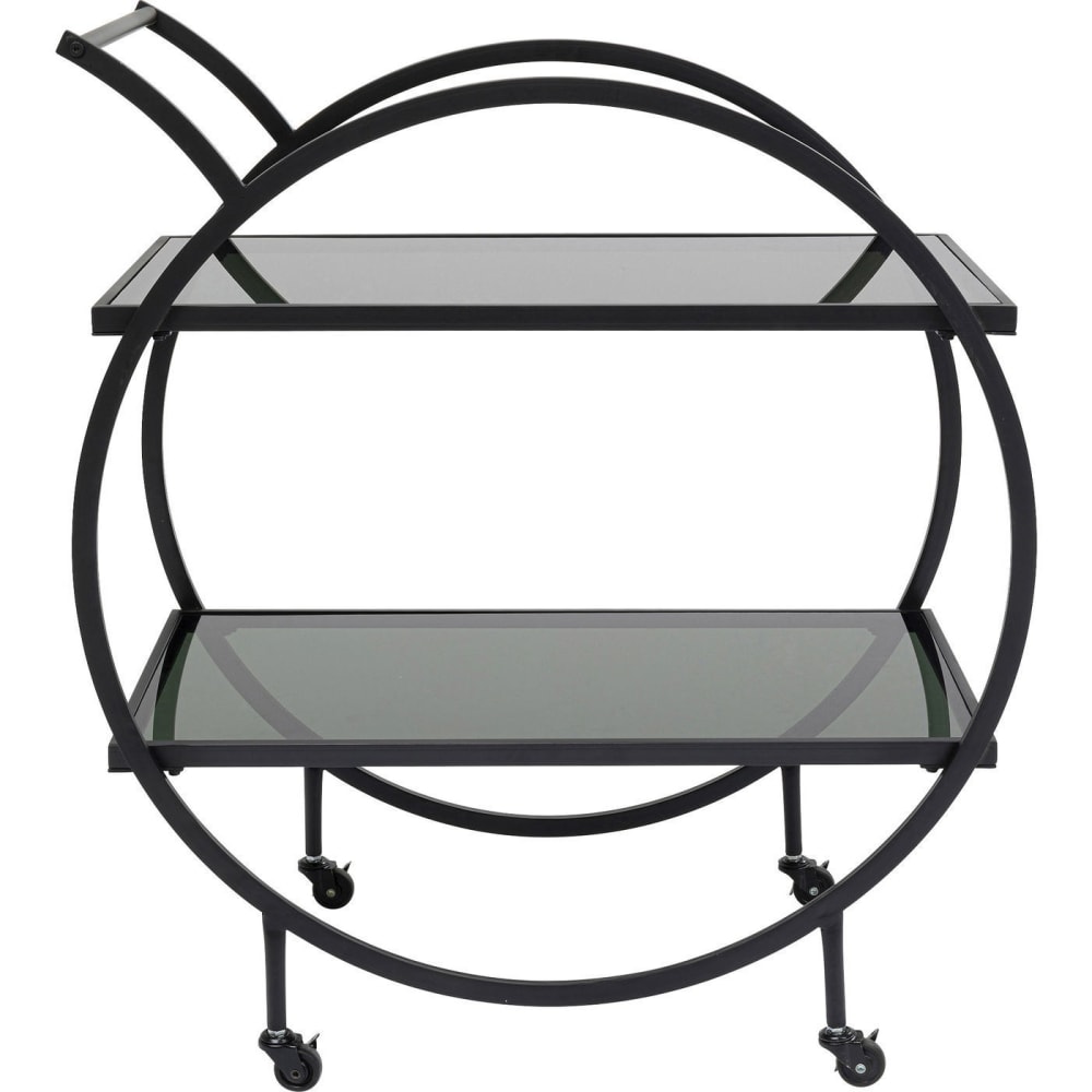 Kare Design Desserte en verre et acier noir style contemporain Noir Acier - 74x85x40cm