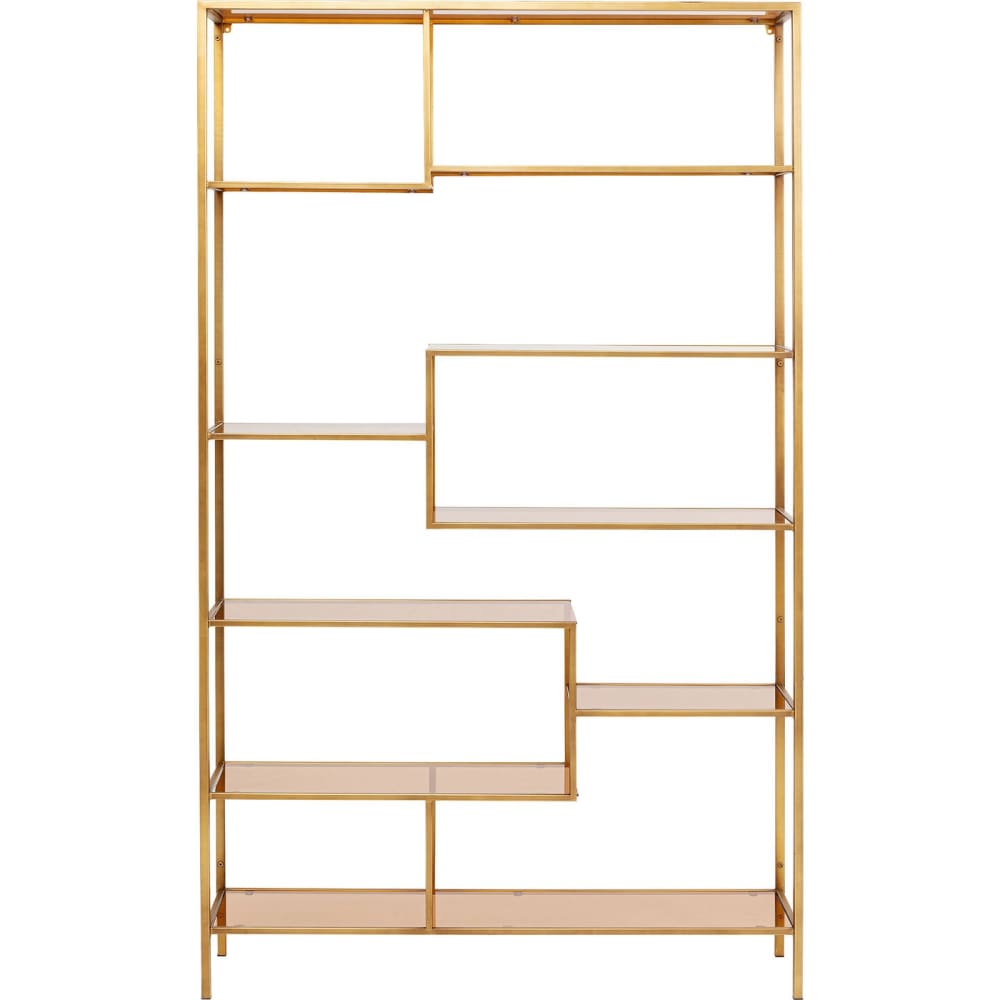 Etagère 195x115 en acier doré et verre teint