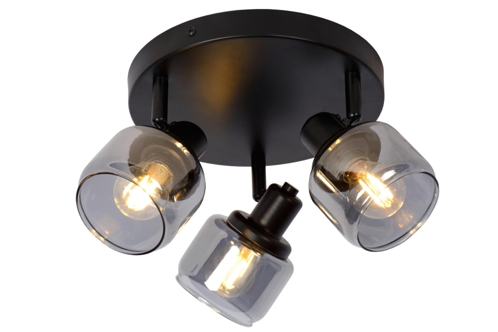 Lucide Deckenstrahler aus Metall 3xE14, schwarz style modern - Metall