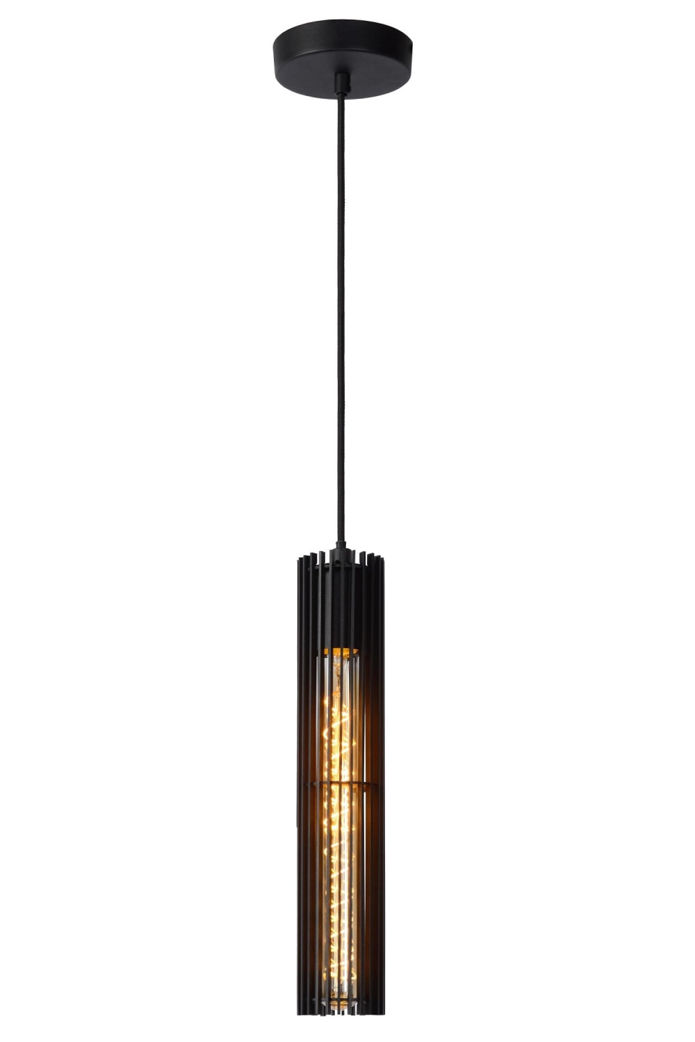 Lucide Pendelleuchte aus Metall 1xE27, schwarz style landhaus - Metall