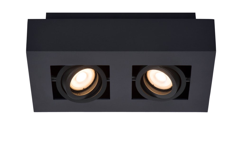 Lucide Deckenstrahler aus Aluminium 2xGU10 (MR16), schwarz style modern - Metall