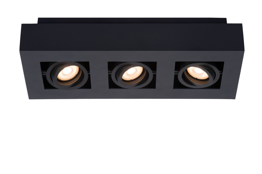 Lucide Deckenstrahler aus Aluminium 3xGU10 (MR16), schwarz style modern - Metall