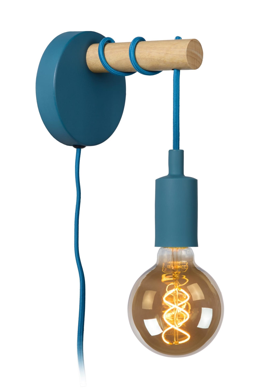 Lucide Wandleuchte aus Metall 1xE27, blau style modern Metall Kinder