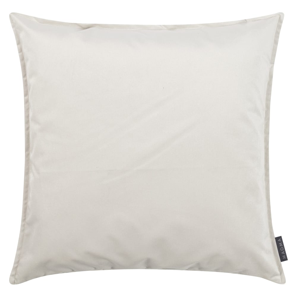 Magma Housse de coussin velours avec volant piqué ivoire 60x60 style classique chic Beige Pes - Polyester