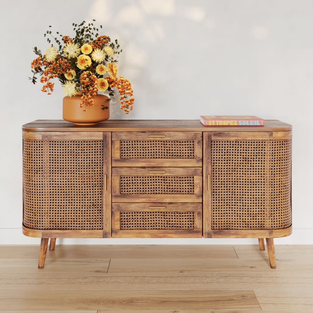 Buffet en bois de manguier et cannage - Maisons du Monde