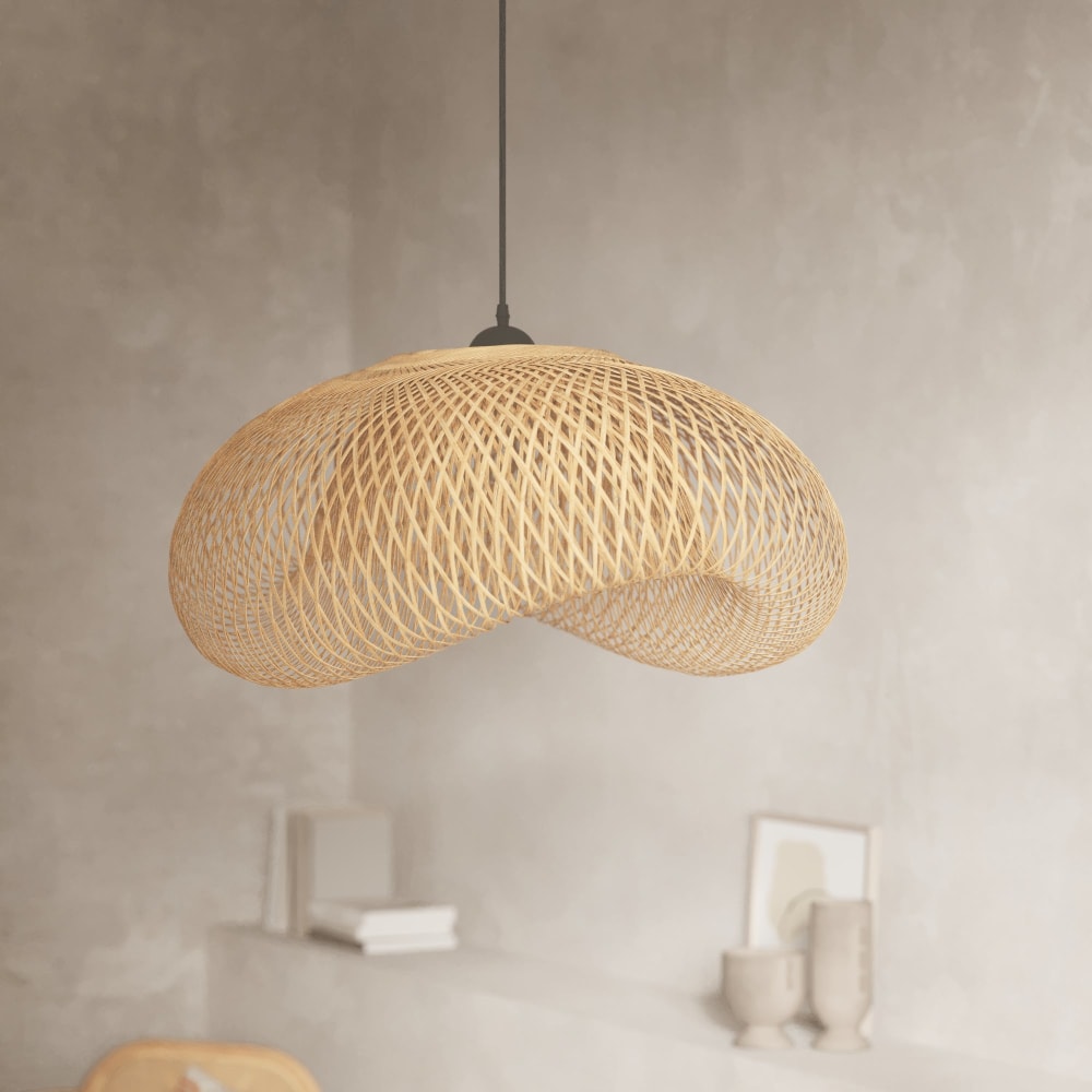 Suspension en bambou naturel d88 cm — vue 3