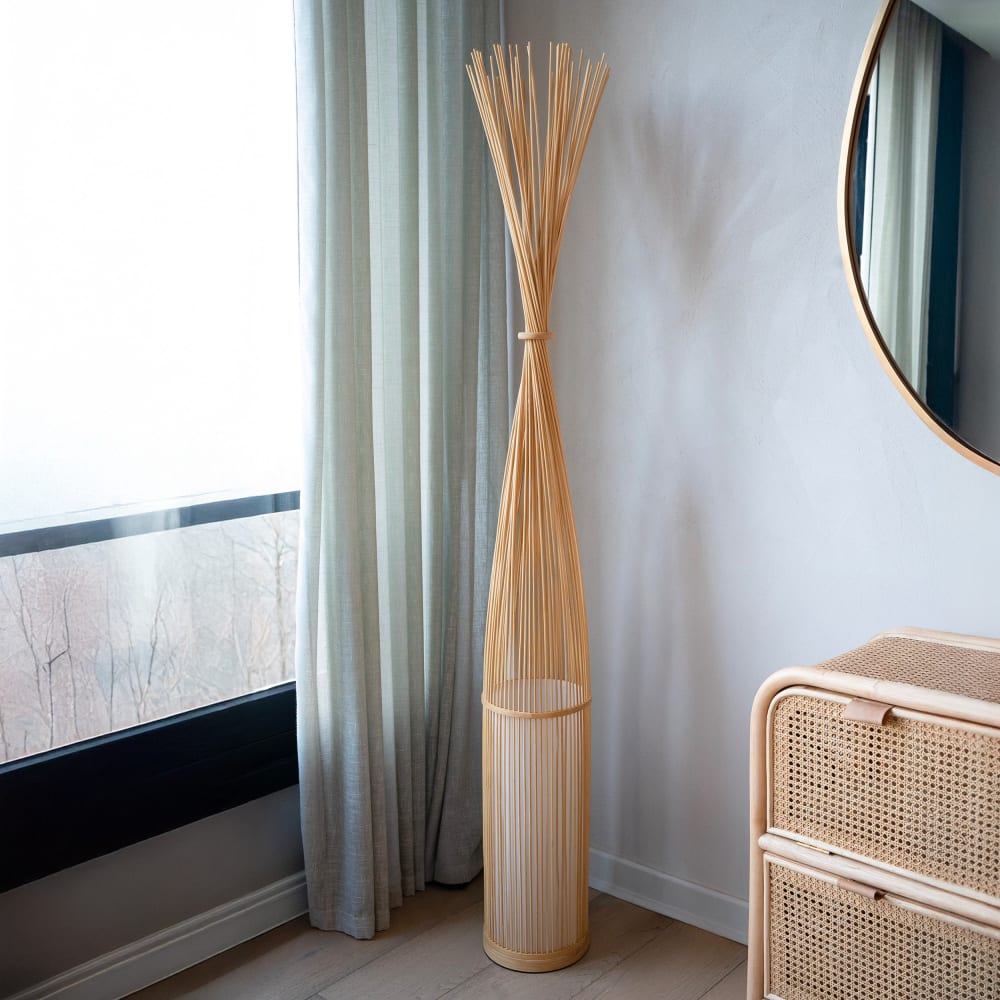 Lampadaire en bambou naturel 1m70 - Maisons du Monde