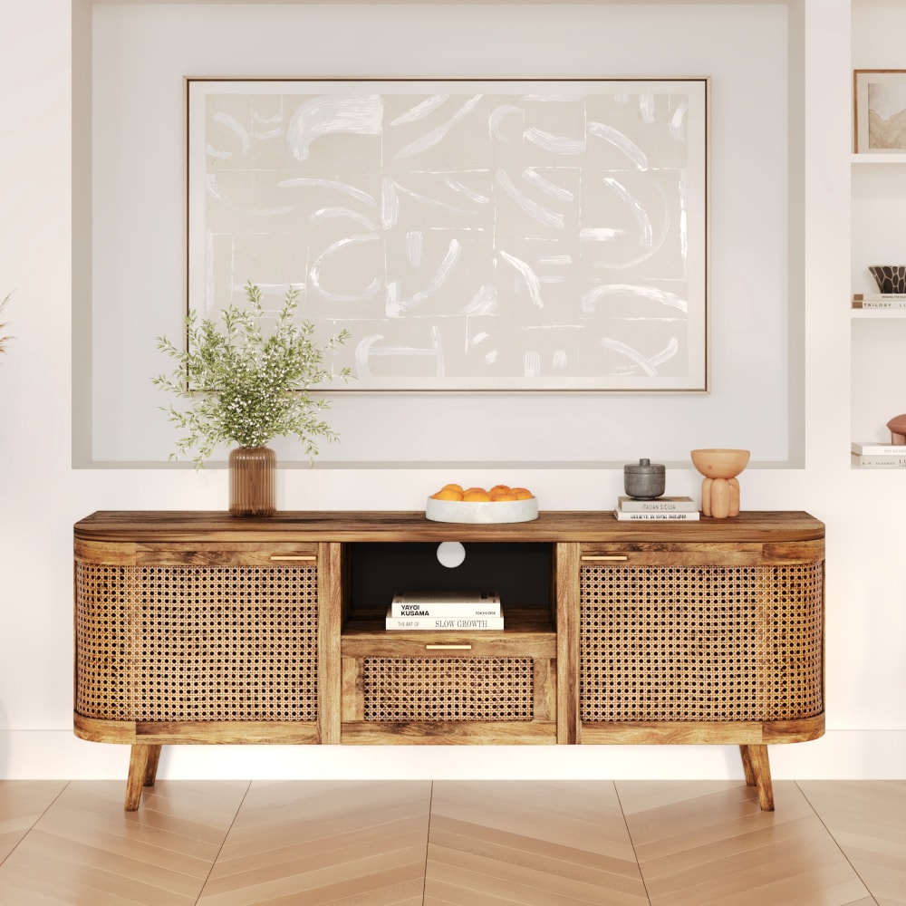 mueble tv con 2 puertas 1 cajon y 1 nicho en cana 145 cm