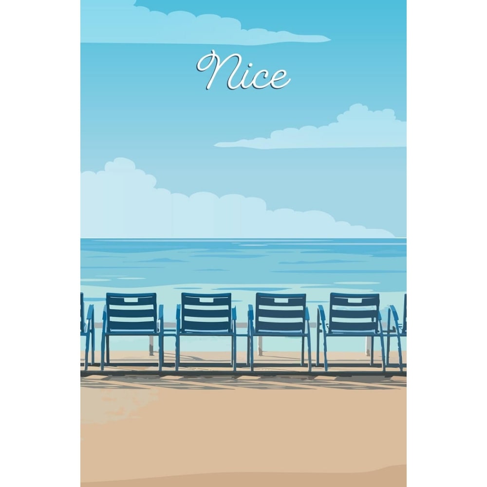 Tableau sur toile illustration chaises Nice 45x65