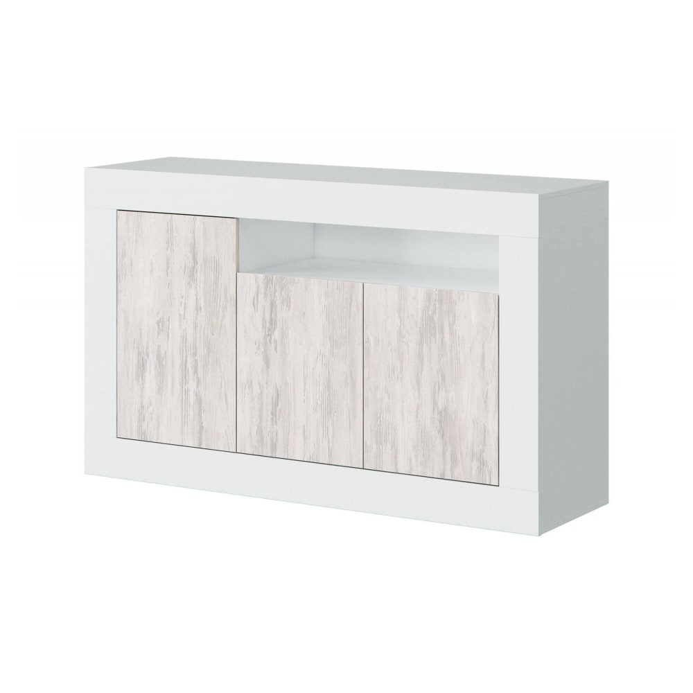 Buffet effet bois blanc 167x42h87 cm