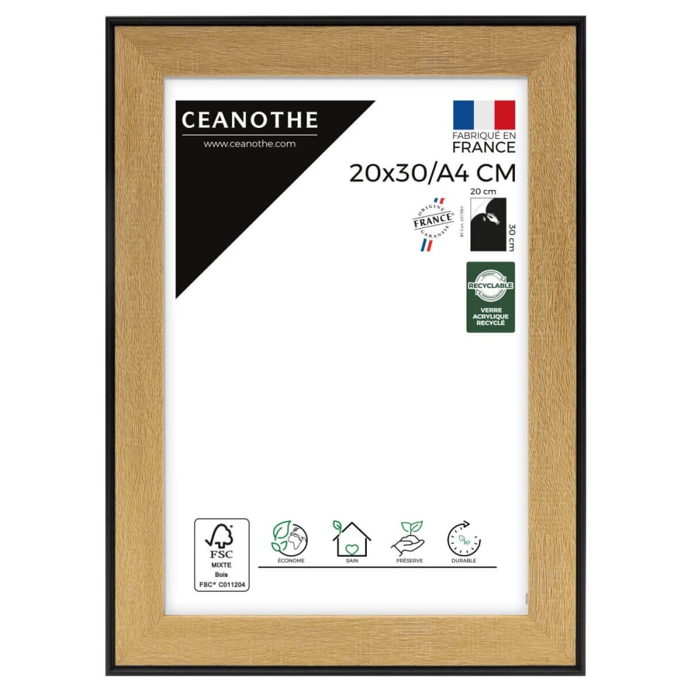 Cadre photo marron et noir 20x30 cm/A4 résine recyclée