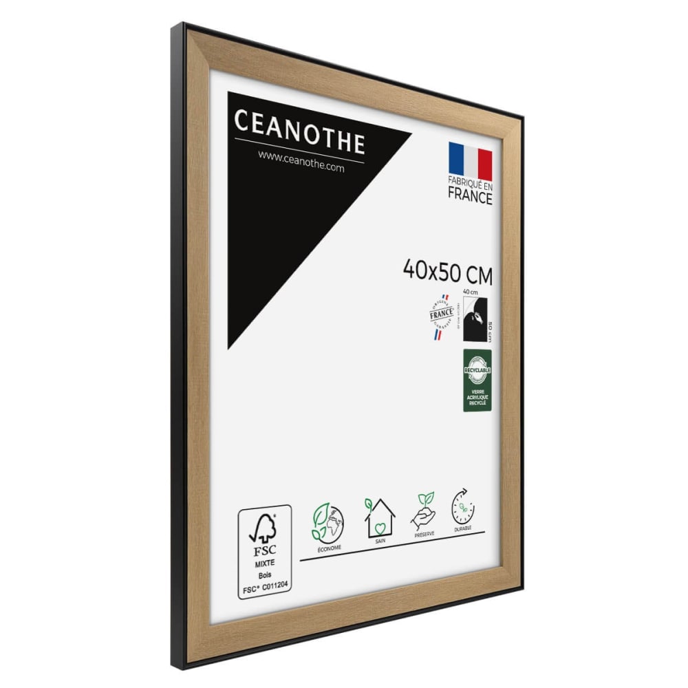 Cadre photo marron et noir 40x50 cm résine recyclée — vue 4