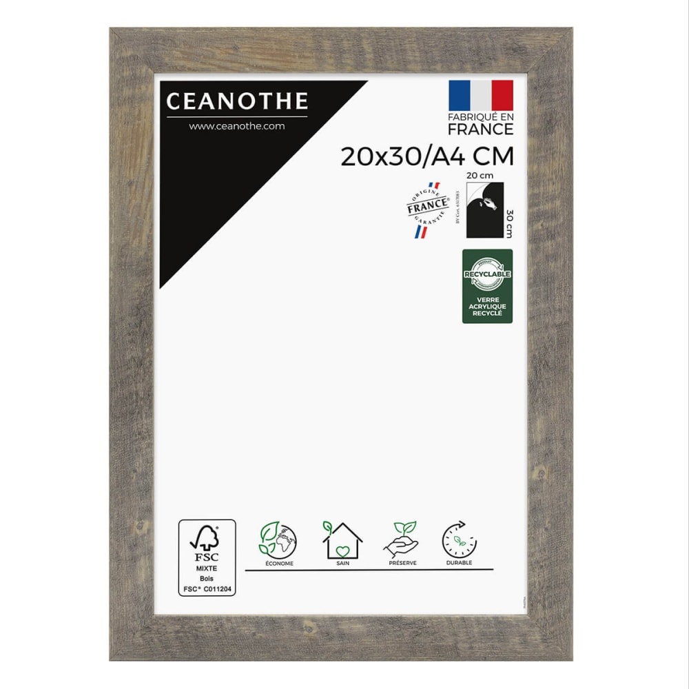 Cadre photo brun 20x30 cm/A4 résine recyclée