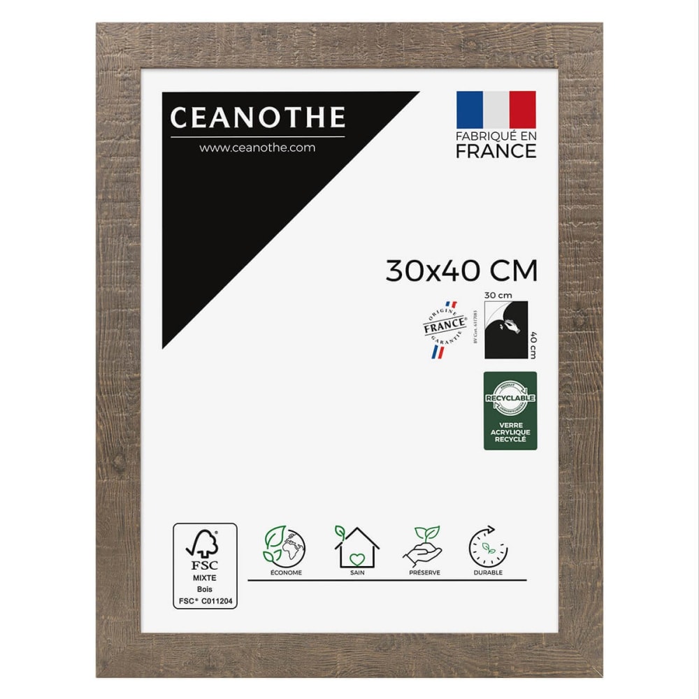 Cadre photo effet bois 30x40 cm résine recyclée