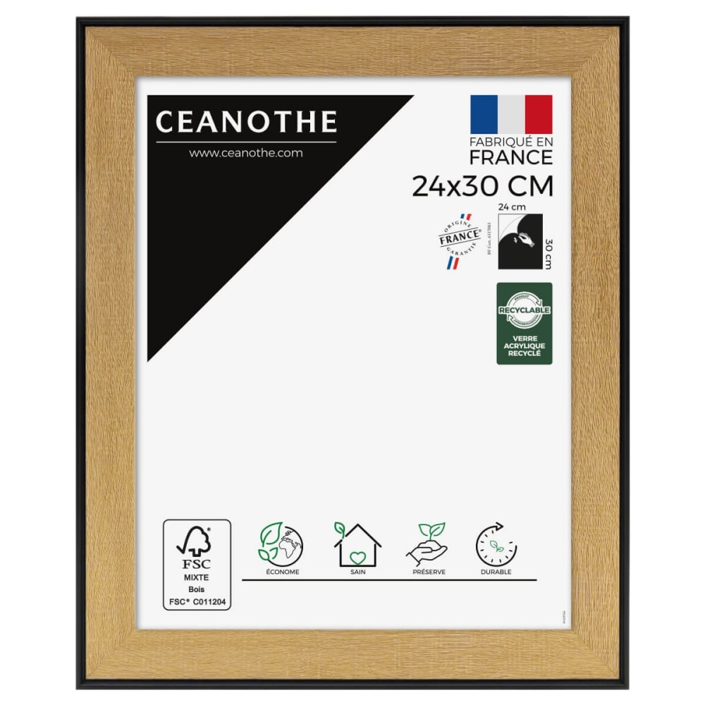 Cadre photo marron et noir 24x30 cm résine recyclée