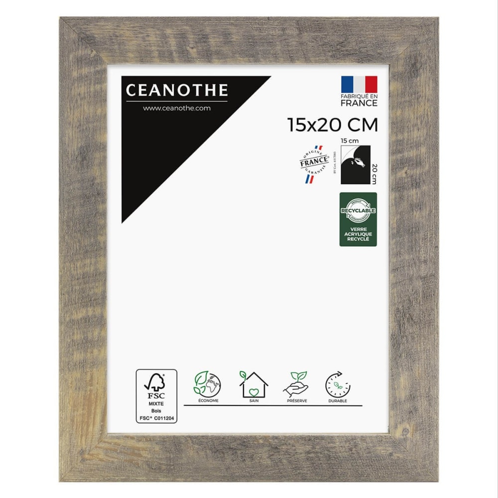 Cadre photo Brun 15x20 cm résine recyclée