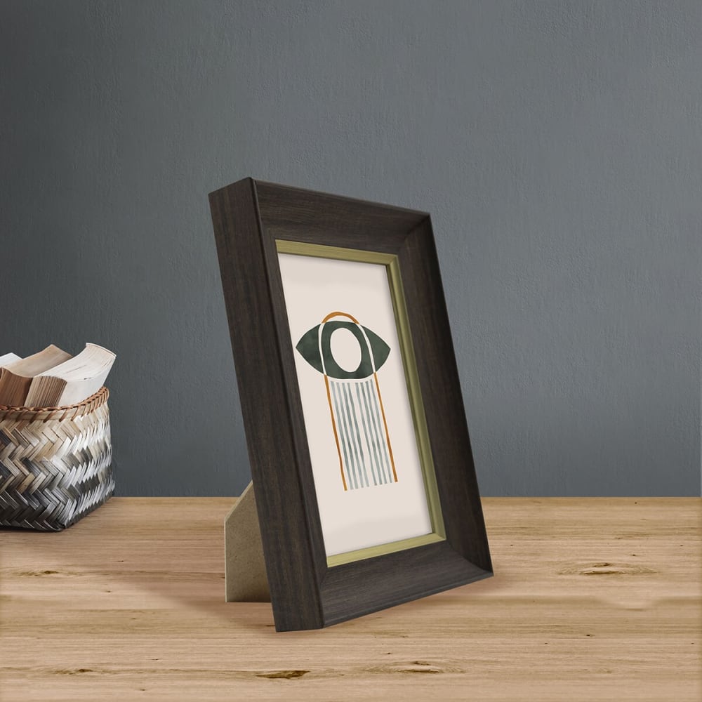 Cadre photo ébène et doré 10x15 cm résine recyclée — vue 3