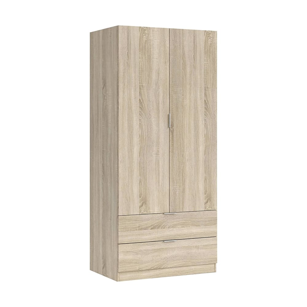 Armoire 2 portes effet bois beige 81x52cm