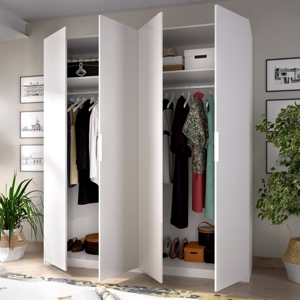 Armoire effet bois blanc 180x52cm - Maisons du Monde