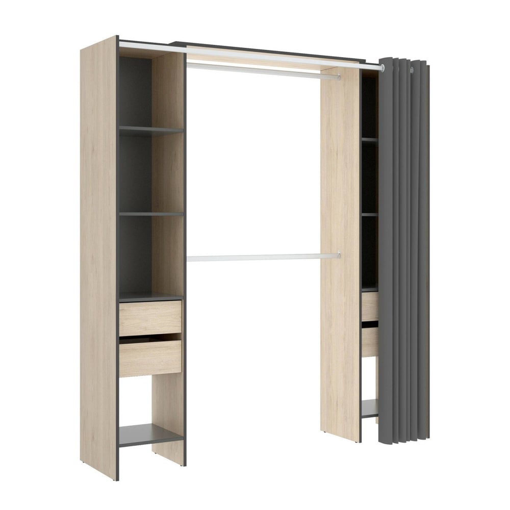 armoire effet bois beige,