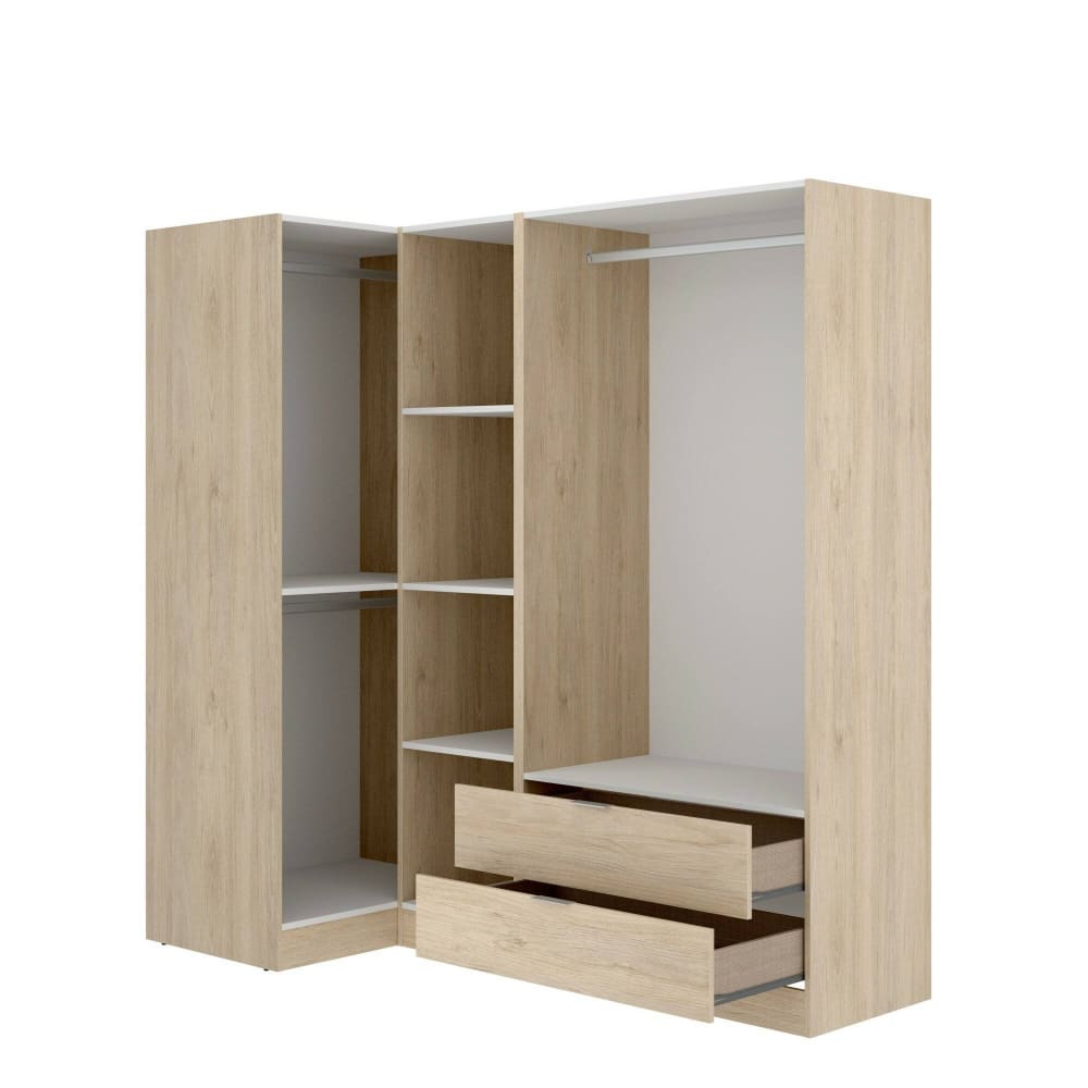 Dmora Großer Kleiderschrank in Eichenholzoptik, 195 x 90 x 184 cm style modern Braun