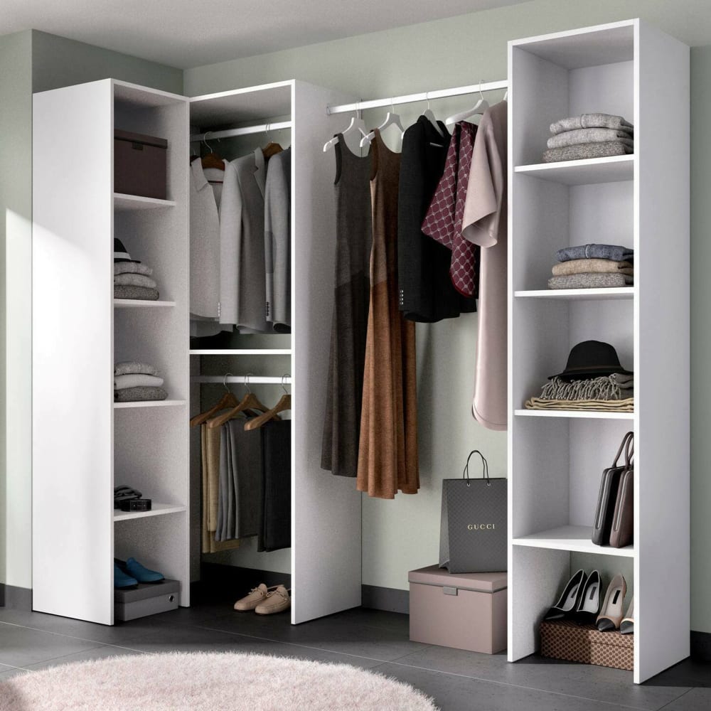 Grande armoire effet bois blanc 196x79h186 cm - Maisons du Monde
