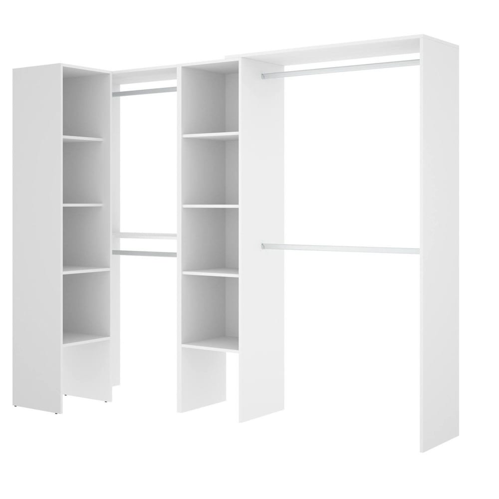 Grande Armoire effet bois blanc 196x79 cm