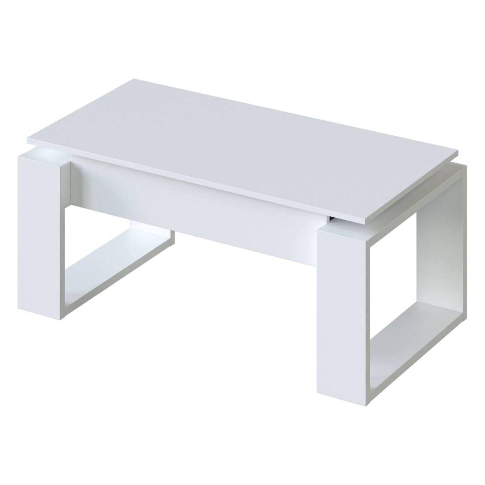 Dmora Couchtisch in Holzoptik, weiß, 110 x 45 x 55 cm style modern - Holz