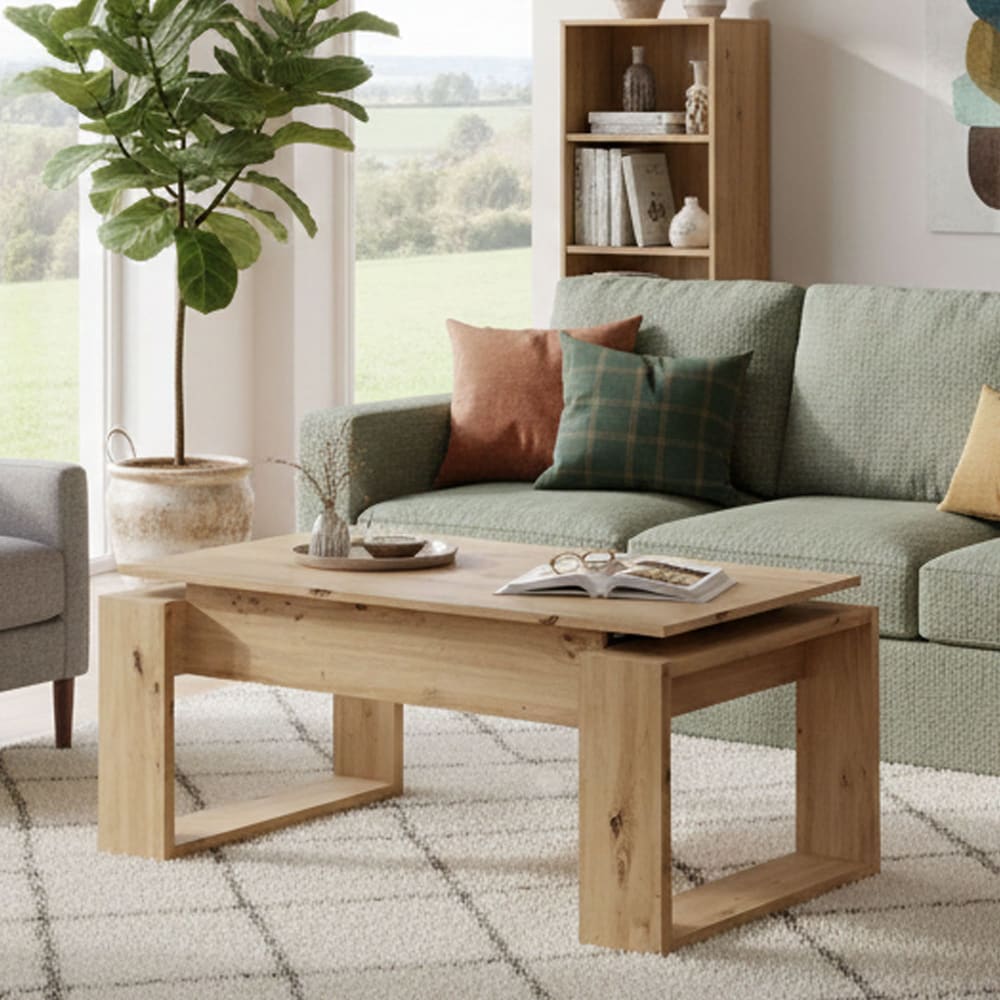 Table basse effet bois beige 110x45h55 cm - Maisons du Monde