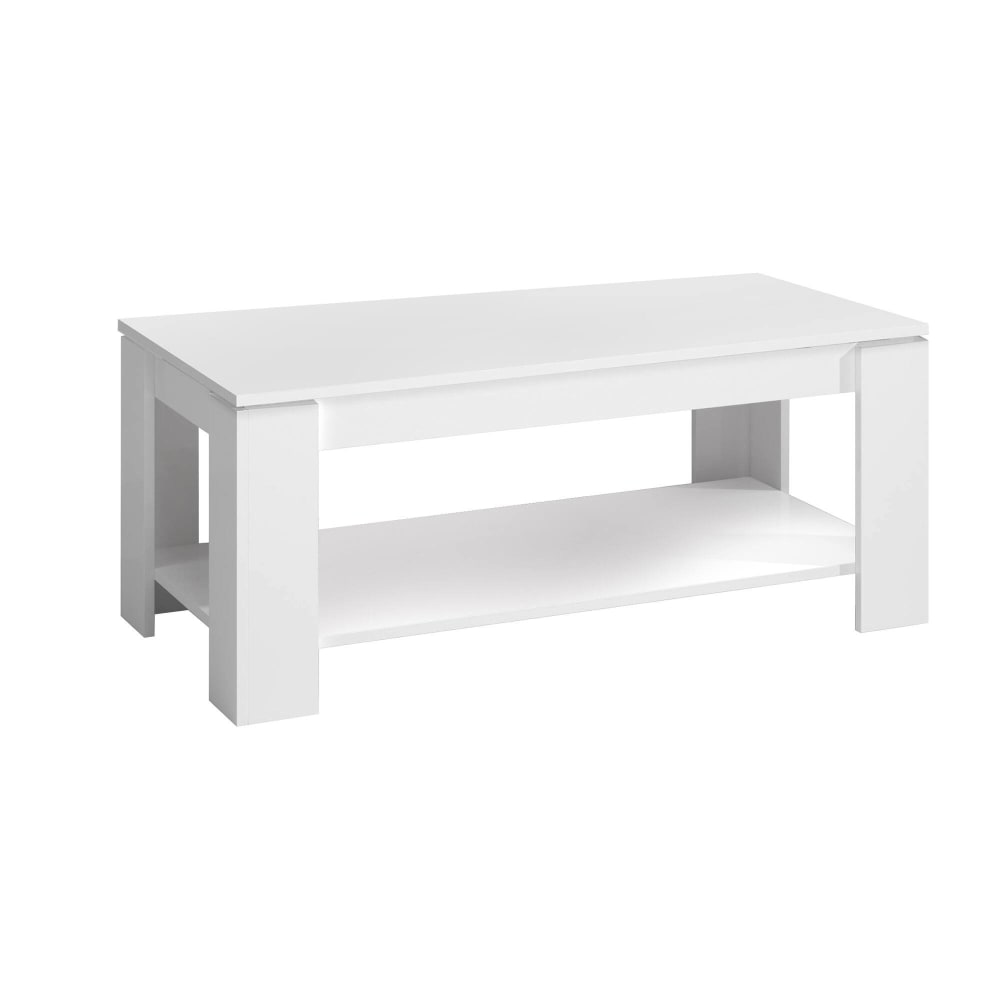 Table basse bois blanc noble 102x43x50h cm