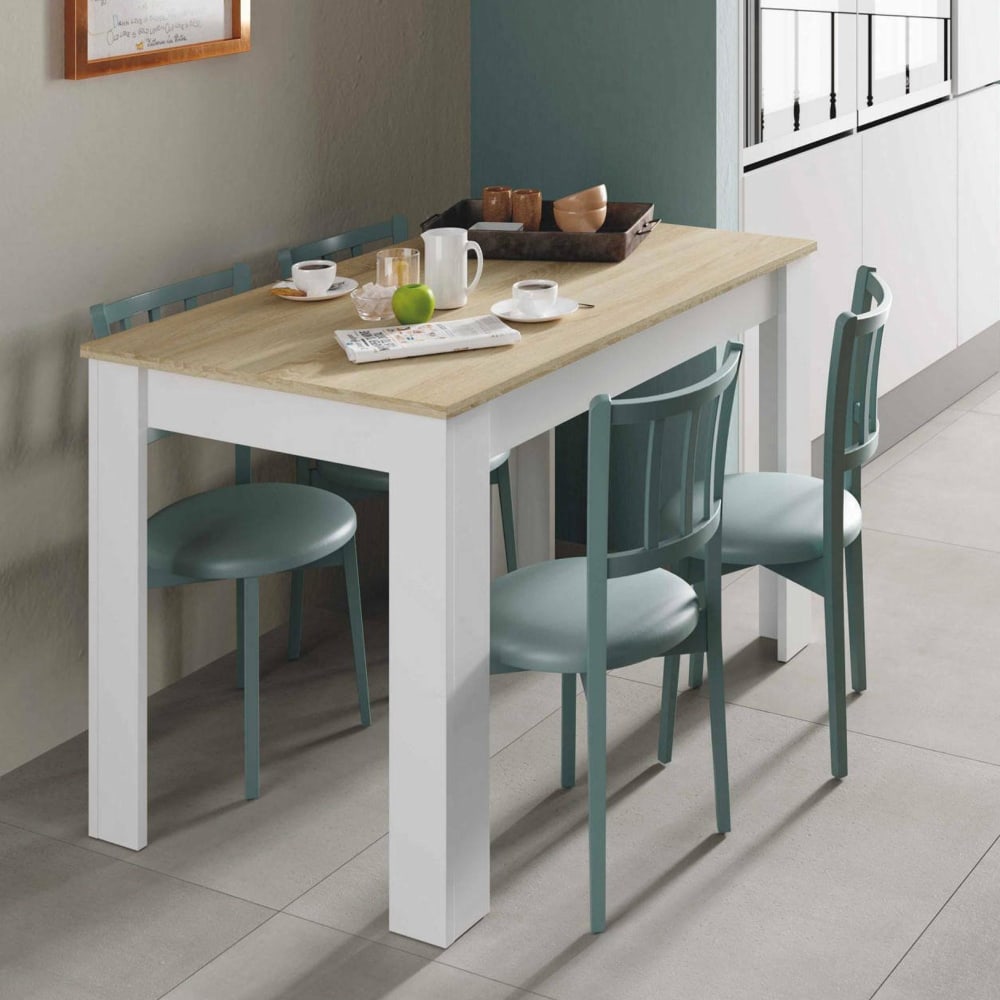 Table fixe effet bois blanc, beige 109x67cm - Maisons du Monde