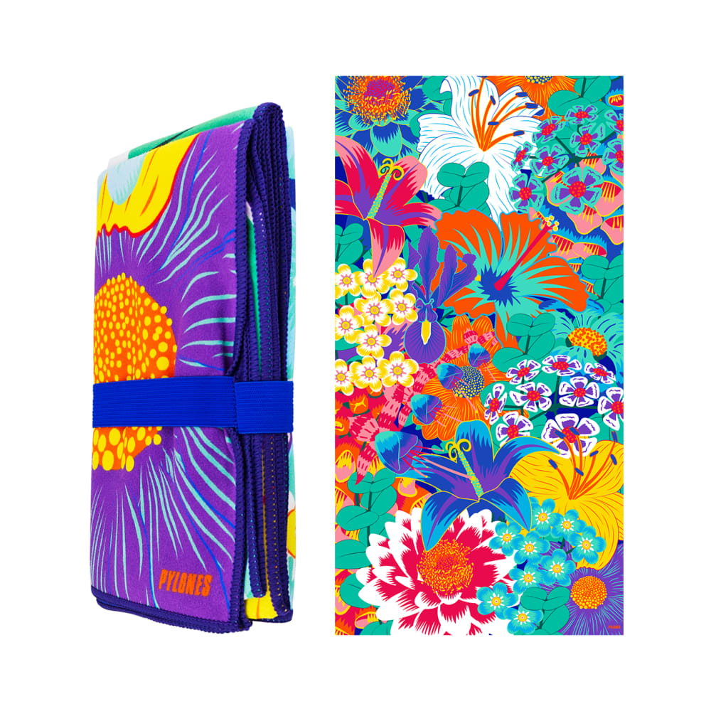 Serviette microfibre bleu polyester 75 x 0 x 150 cm